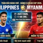 Ảnh bìa nhận định trận đấu Philippines vs Myanmar vòng bảng ASEAN Cup 2026 trên Xoilac TV