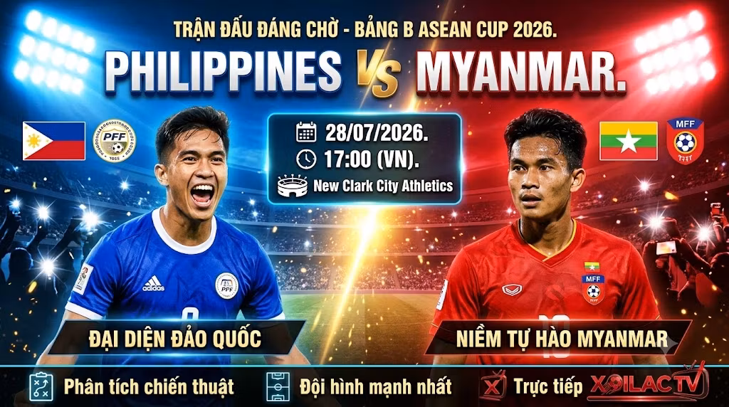 Nhận định Philippines vs Myanmar (17h00, 28/07/2026): Thể hình vượt trội, sức ép ngạt thở